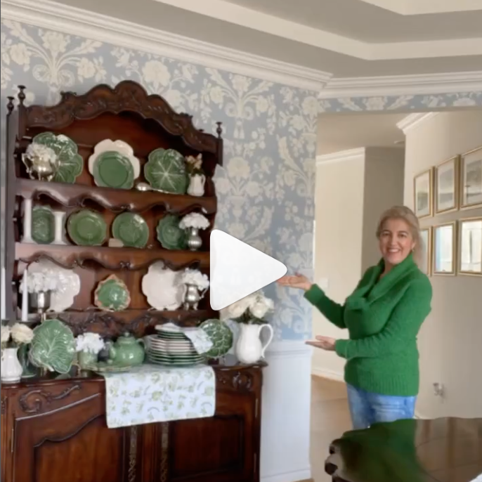 How to style a hutch with Bordallo Pinheiro Dishes by Ceci Mason