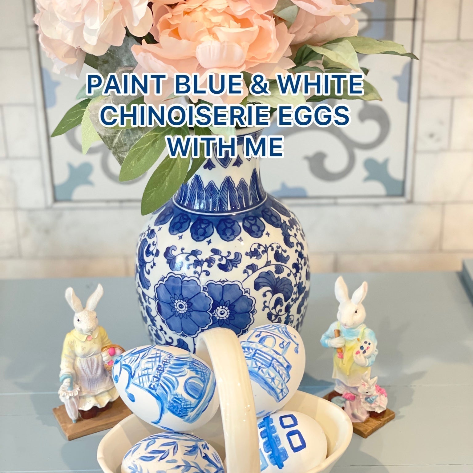 Decorate Chinoiserie Easter Eggs | DIY Tutorial using acrylic paint