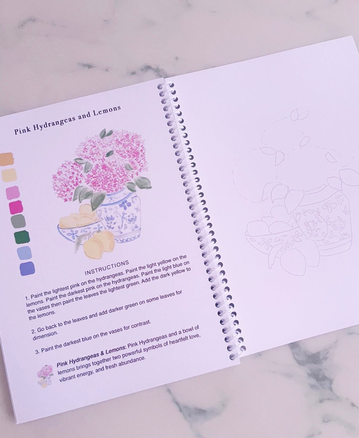Amalfi Coast watercolor workbook by Ceci Mason inspired by lemons and Italian coastal scenes