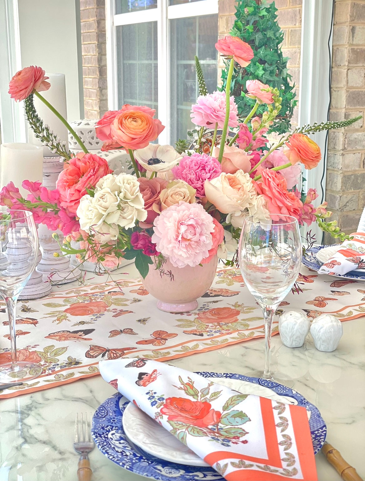 Antique Roses and Butterflies Table Runners by Diga Linda