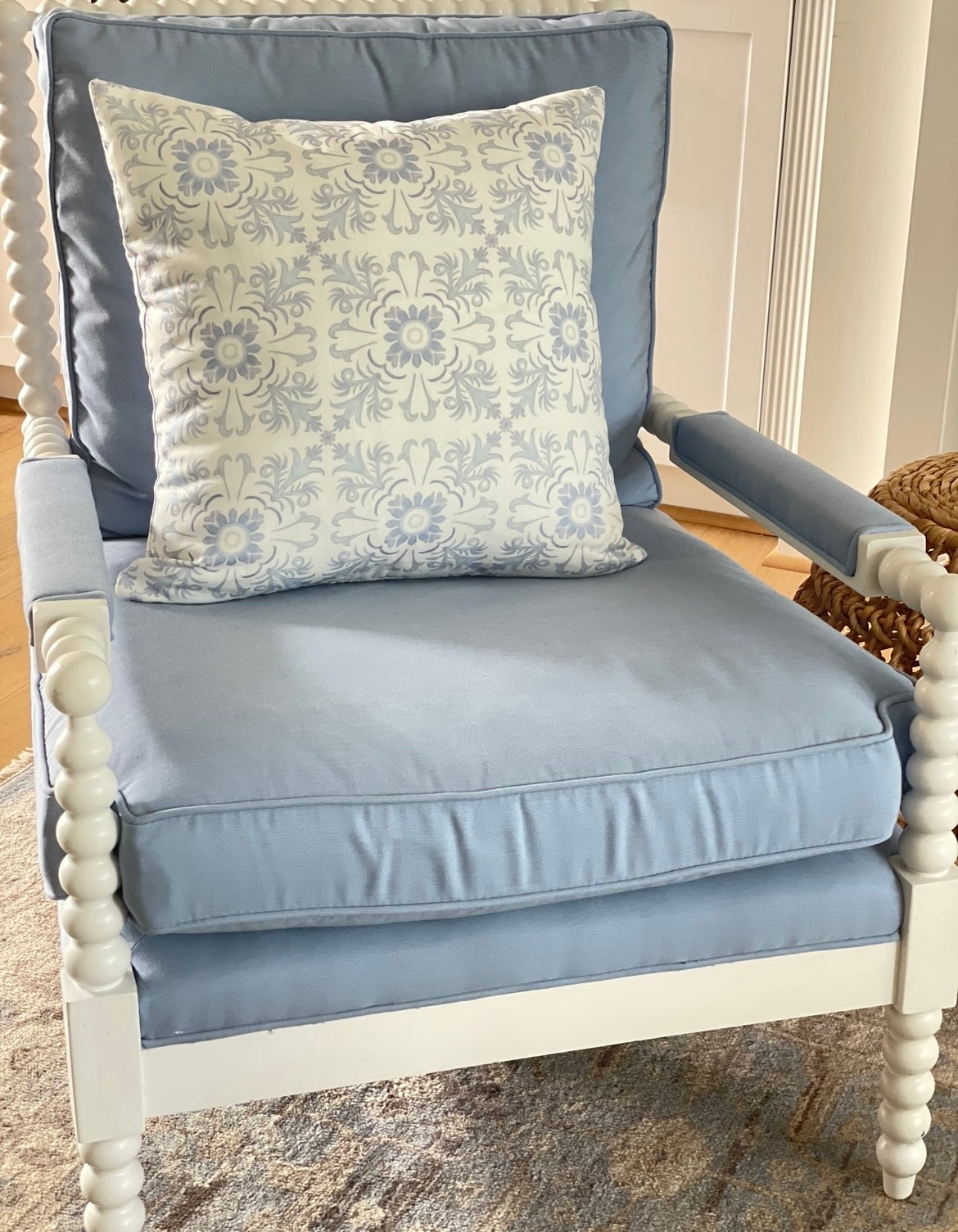 Casa Bela Blue and White Serene Tiles Throw Pillows