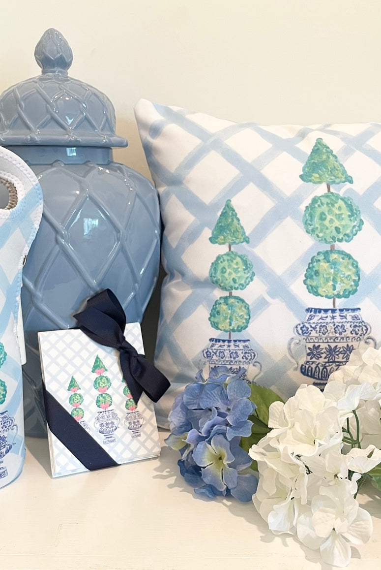 Topiaries in Blue Bamboo Deluxe Large Mug - Diga Linda