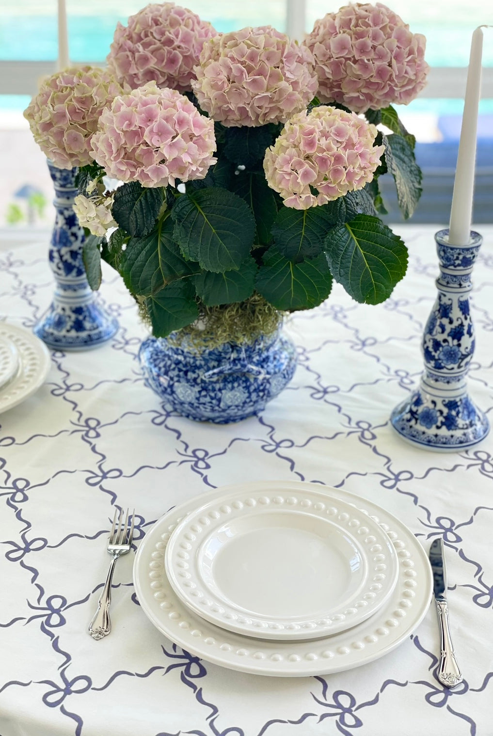 Indigo Bow Tablecloths by Diga Linda
