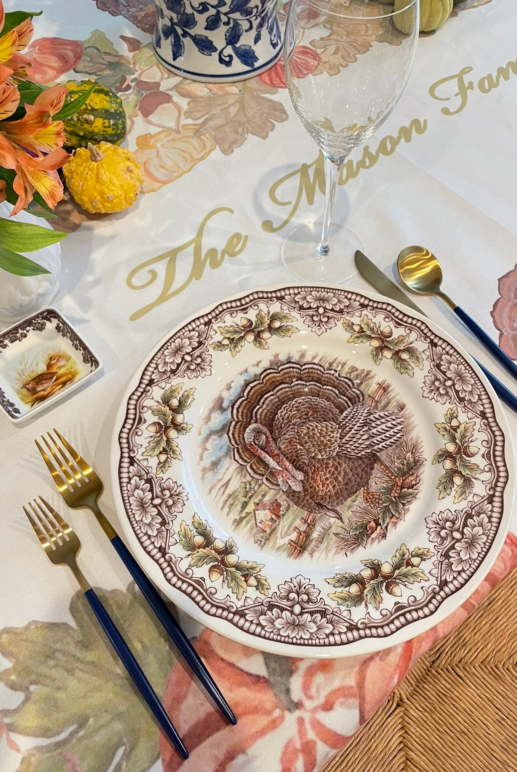 Personalized Give Thanks Tablecloth by Diga Linda
