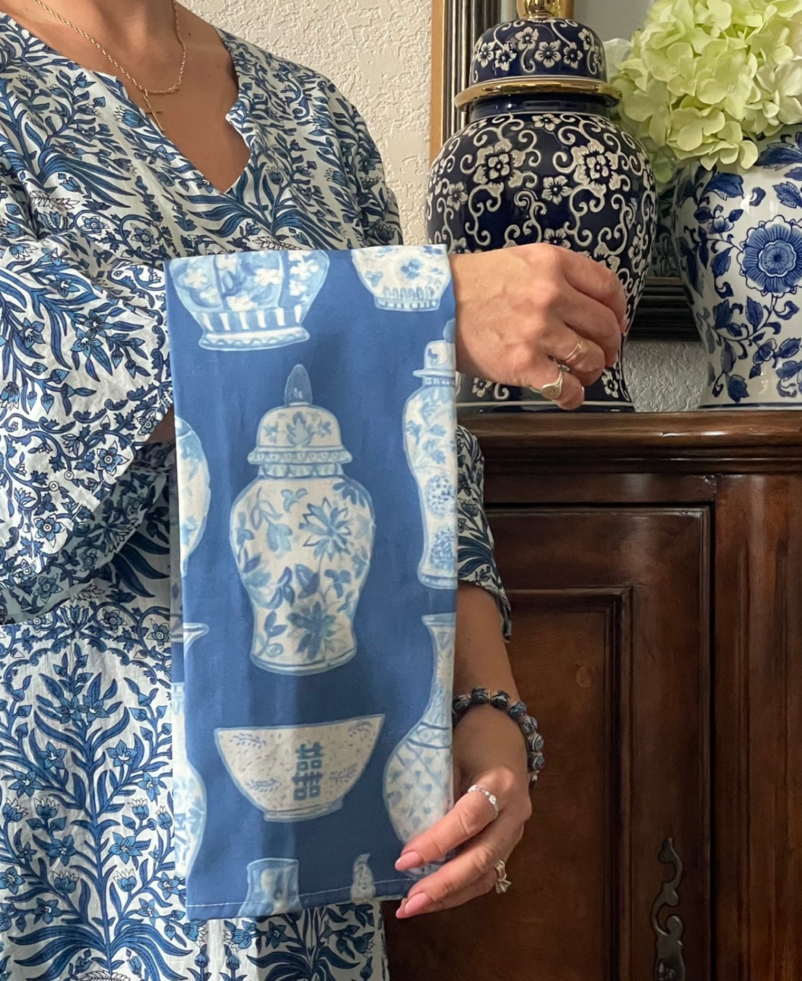 Porcelain Blue Tea Towels by Diga Linda