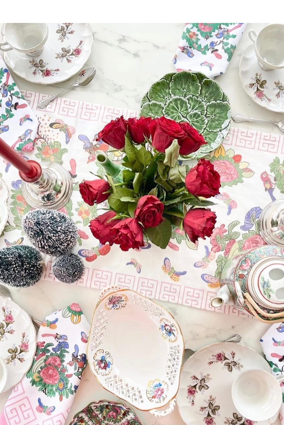 Famille Rose Antique Inspired Table Runners by Diga Linda