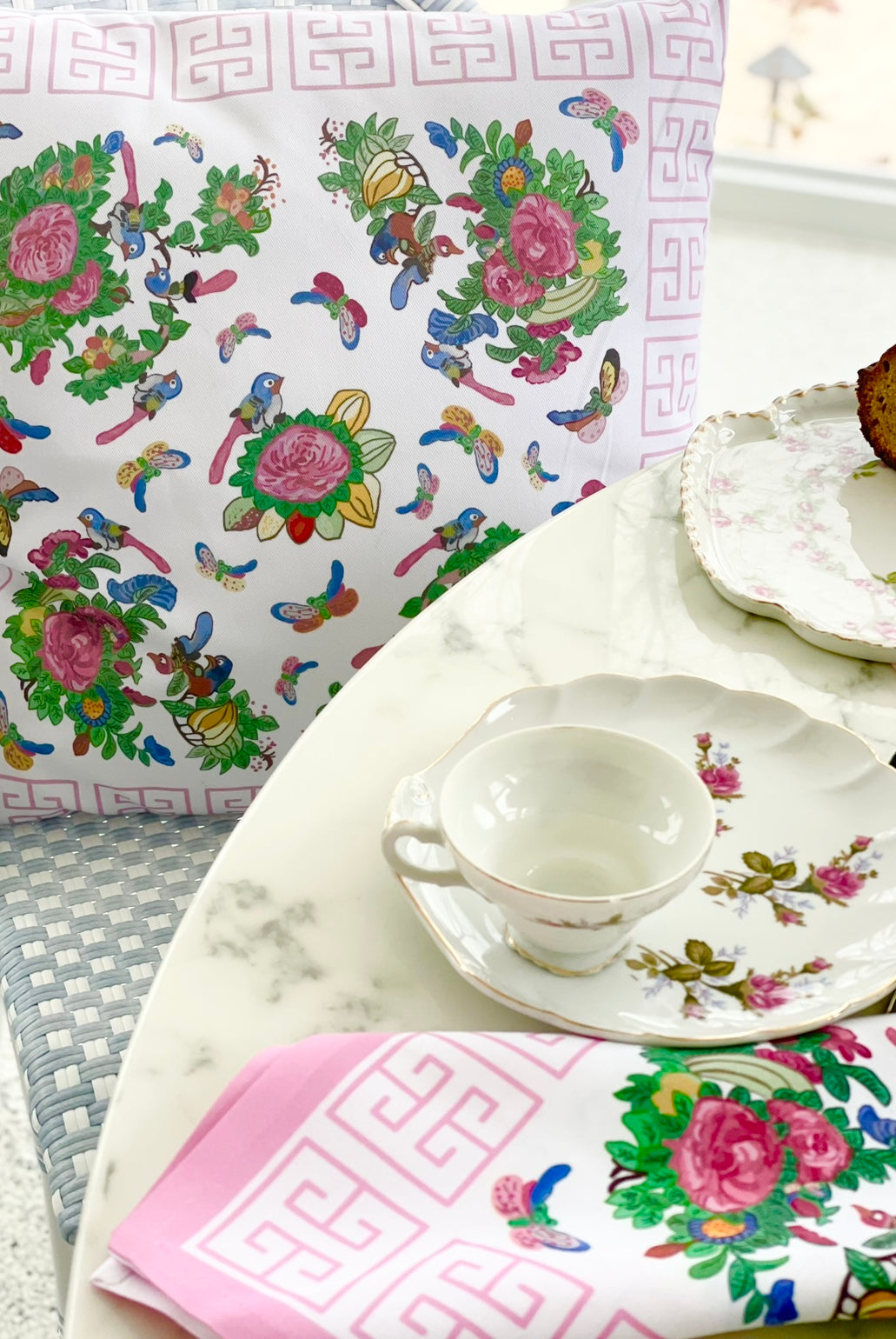 Famille Rose Antique Inspired Table Runners