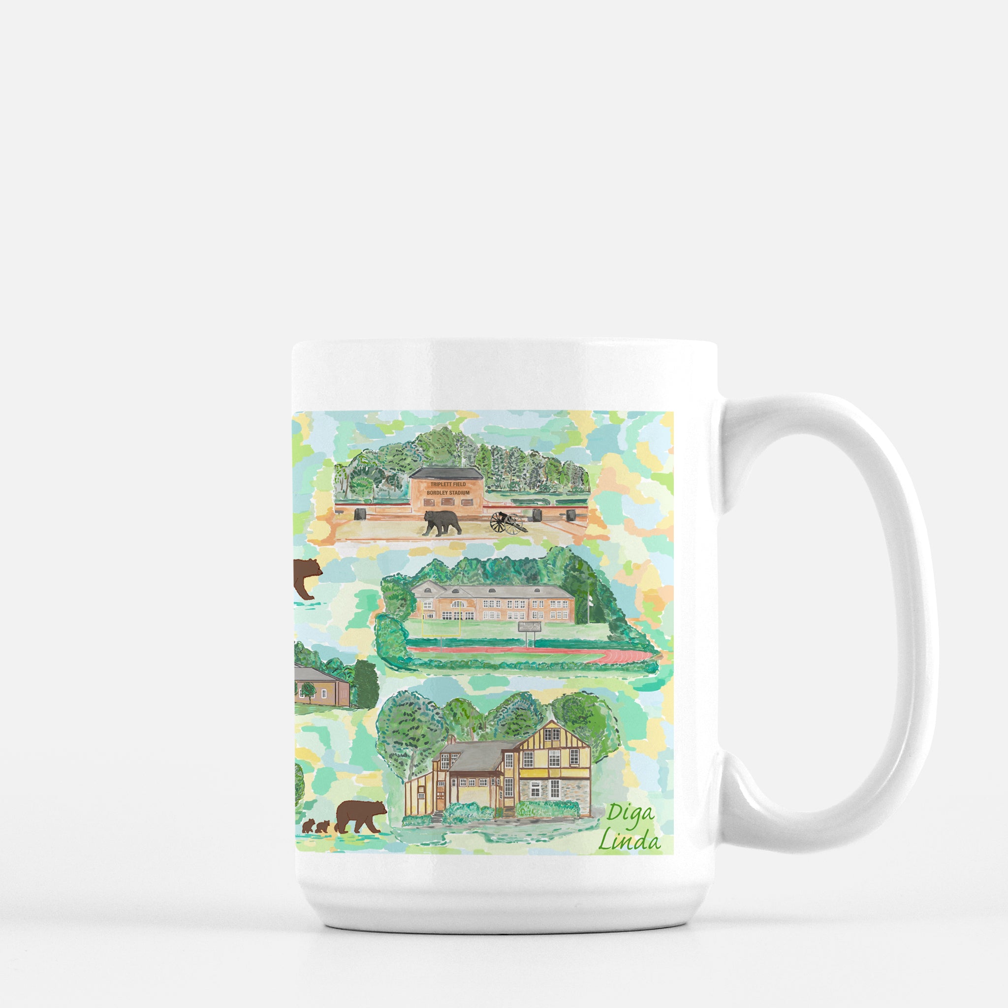 “School Buildings” print mug - Diga Linda