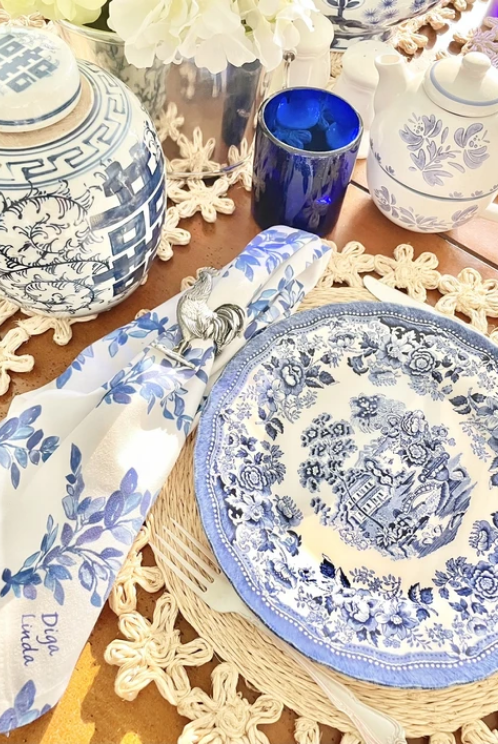 Vincentina Coast Blue and White Table Runners - Diga Linda