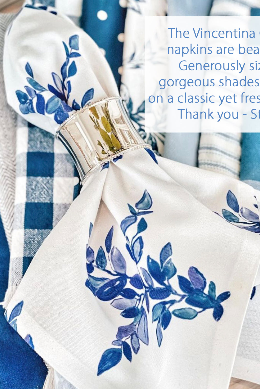 Vincentina Coast Blue and White Table Runners - Diga Linda