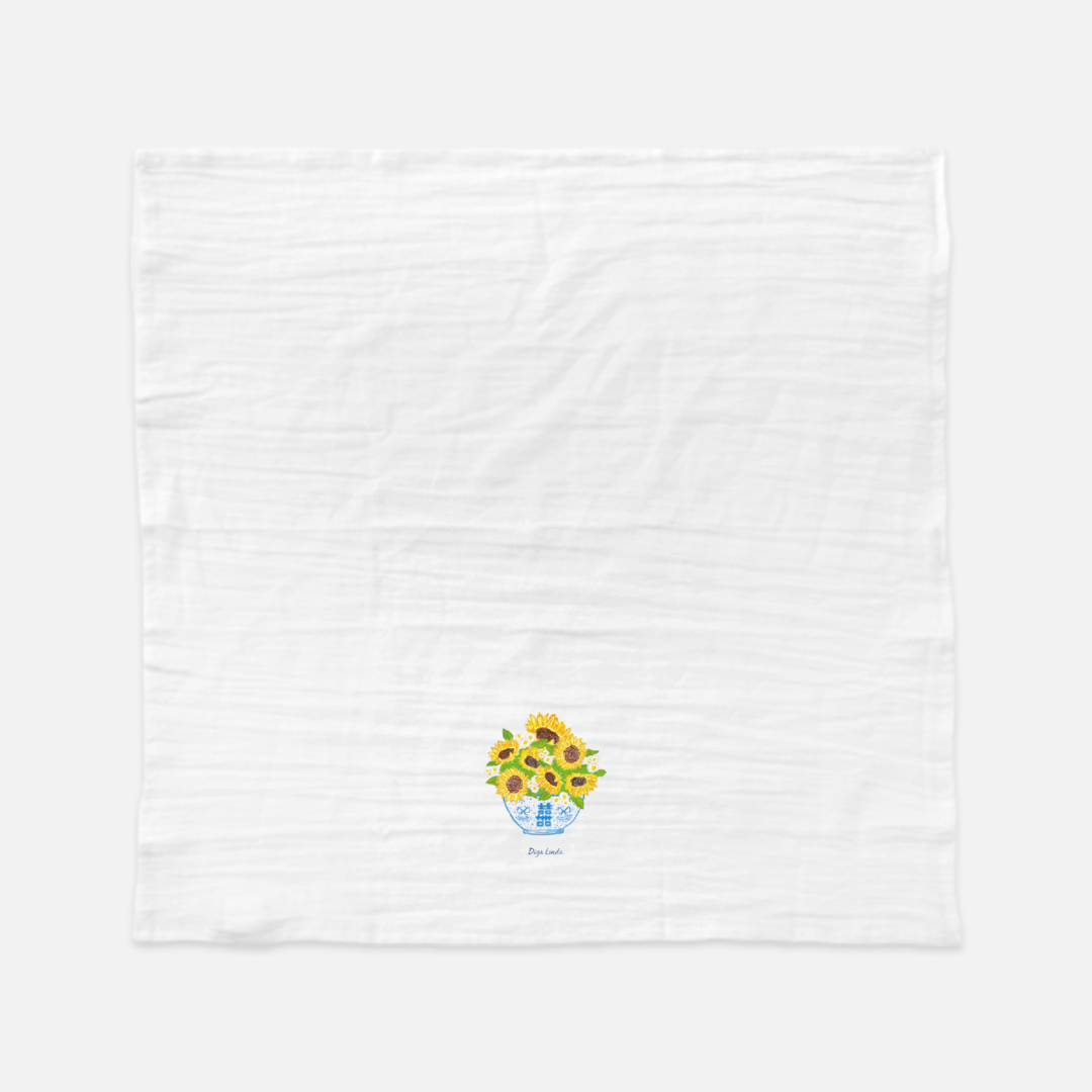 Double Happiness Sunflowers Tea Towel/Four Sack