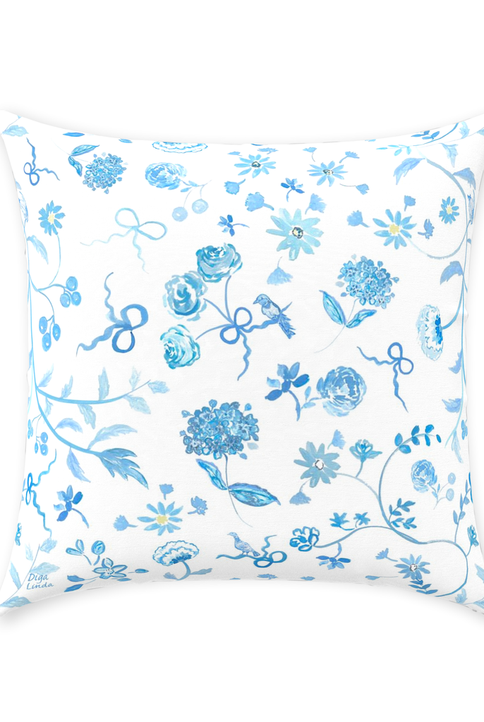 Grandmillennial Botanical Garden Throw Pillows