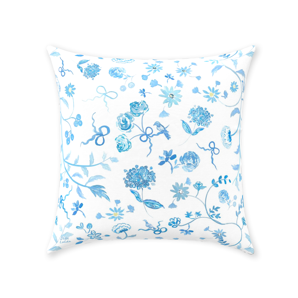 Grandmillennial Botanical Garden Throw Pillows