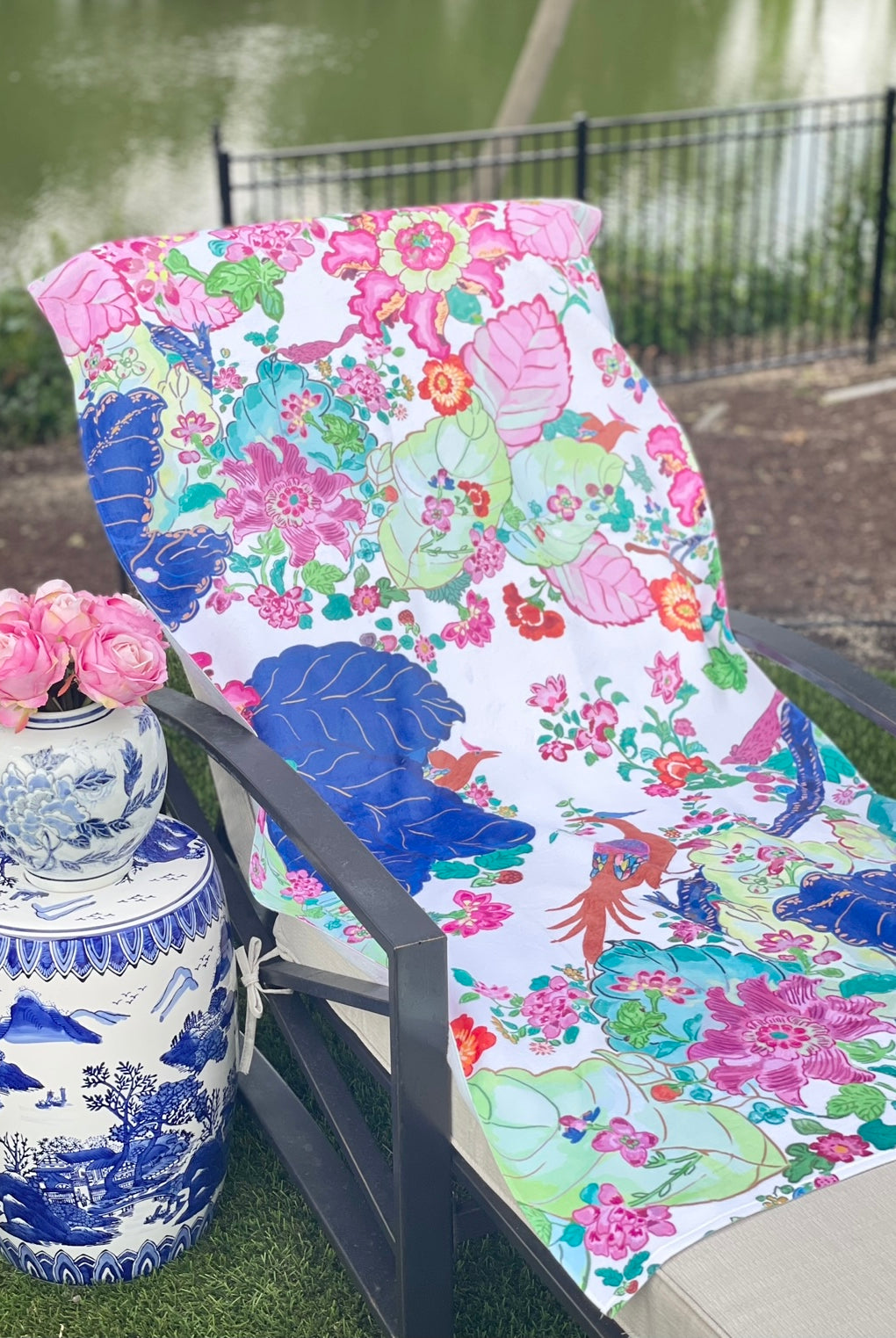 Vintage Inspired Tobacco Leaf Beach Towel