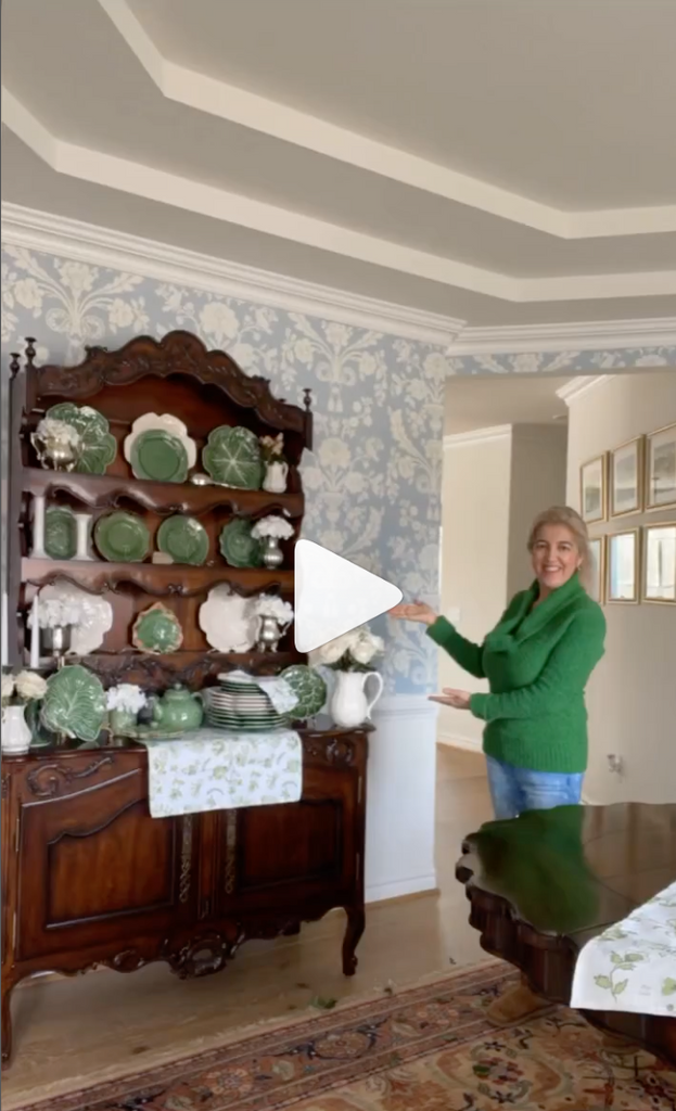 How to style a hutch with Bordallo Pinheiro Dishes by  Ceci Mason