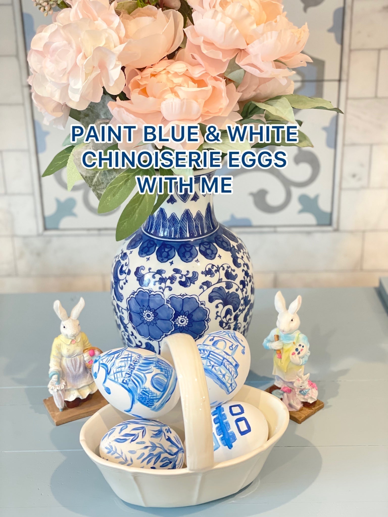 Decorate Chinoiserie Easter Eggs | DIY Tutorial using acrylic paint