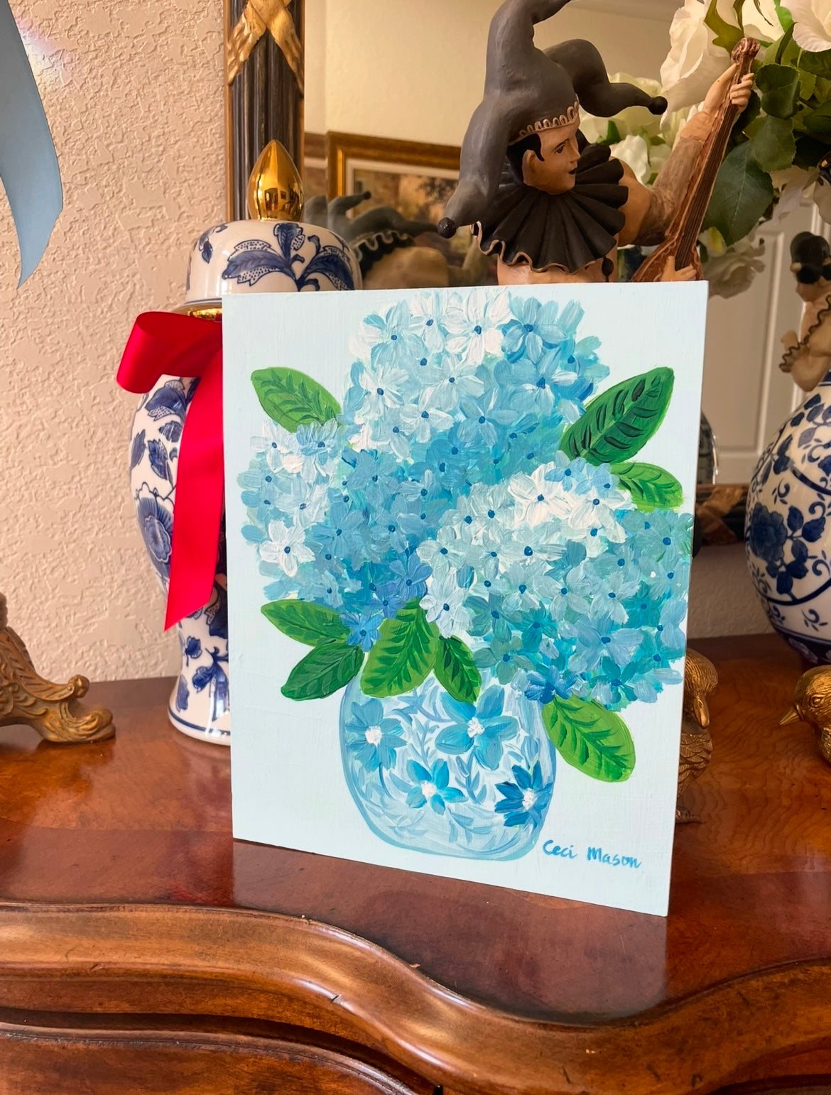 Darling Hydrangeas Acrylic Painting