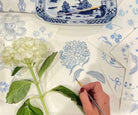 Botanical Garden floral tablecloth by Diga Linda featuring decorative garden inspired botanical artwork