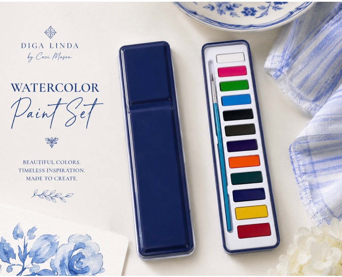 Watercolor Paint Set Tin Case
