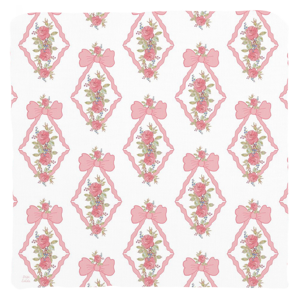 Vintage Roses and Bows Throw Pillows