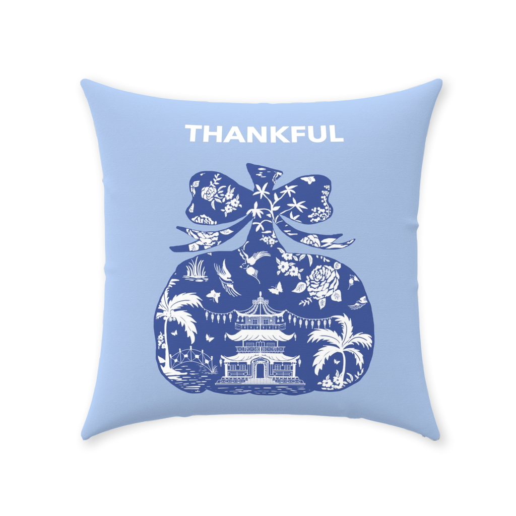 Thankful Chinoiserie Pumpkin Artisan Throw Pillows