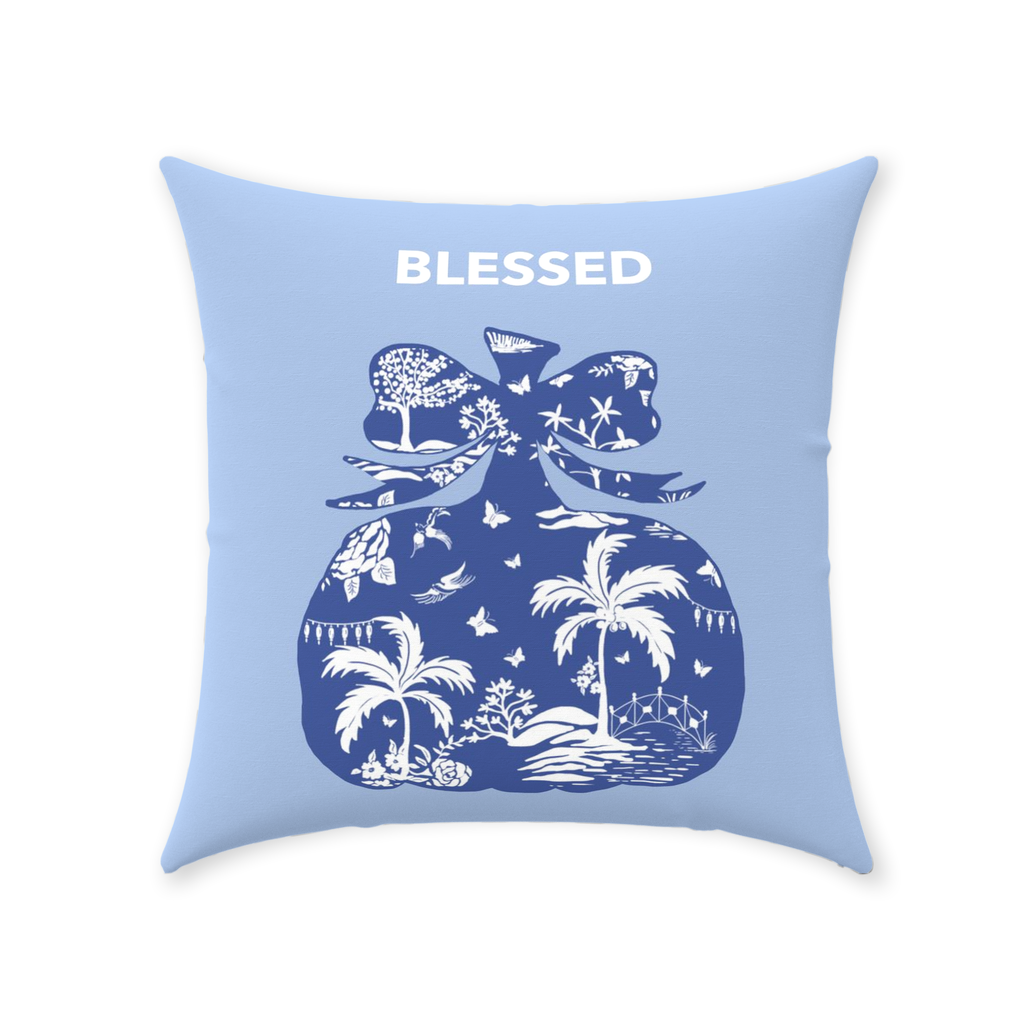 Blessed Chinoiserie Pumpkin Artisan Throw Pillows