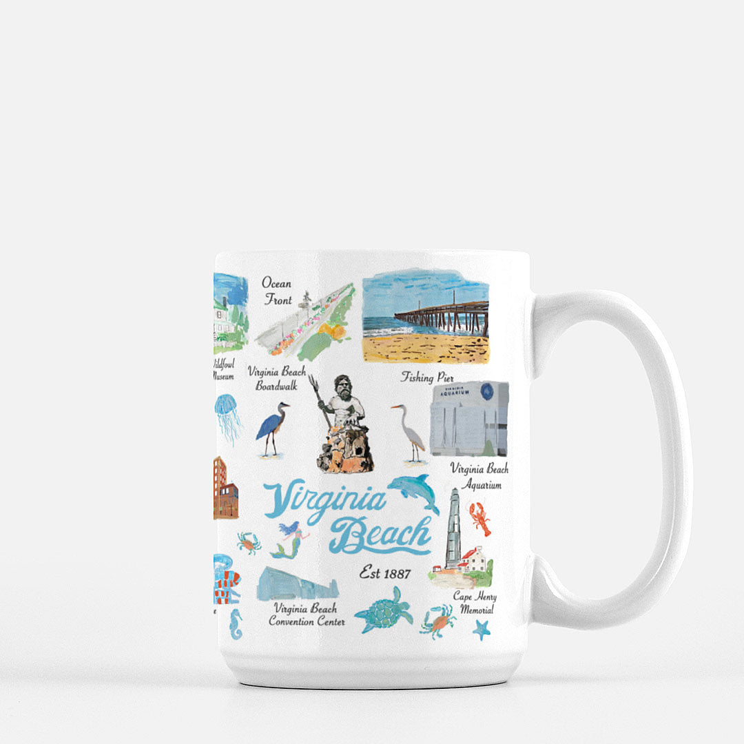 Virginia Beach Deluxe Hand Painted Mug