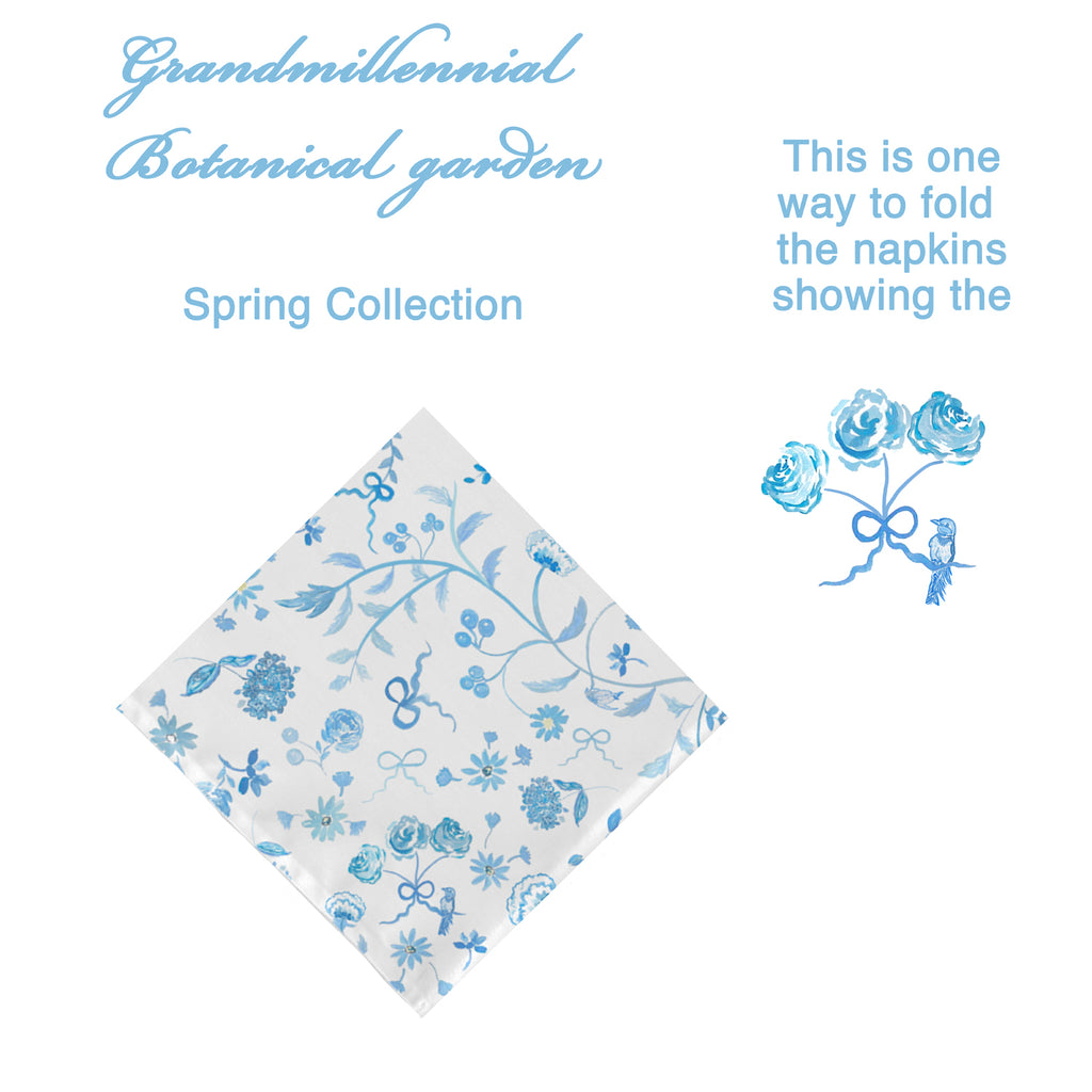 Custom Grandmillennial Botanical Garden napkins