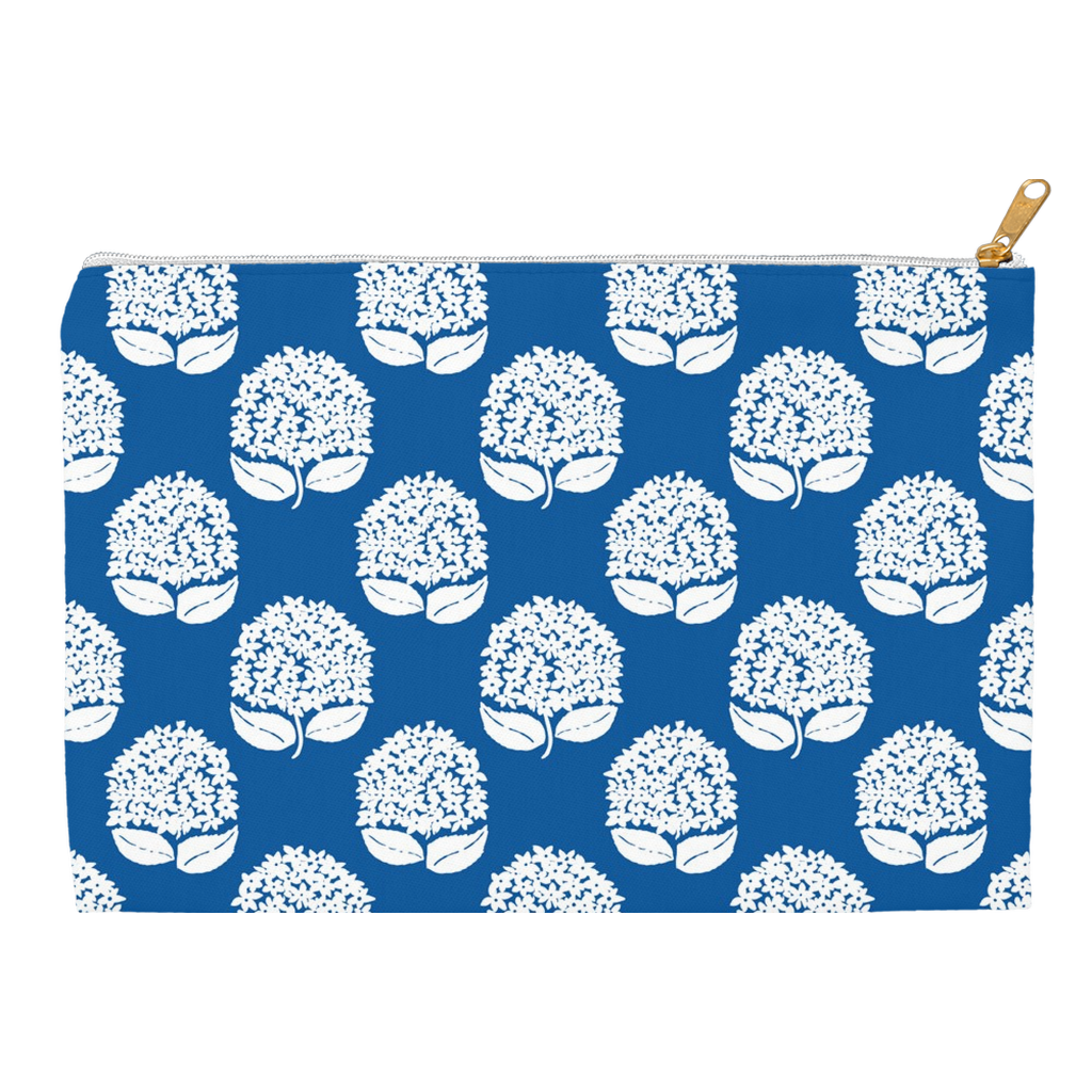 White Hydrangeas Garden Clutch in Blue - Diga Linda
