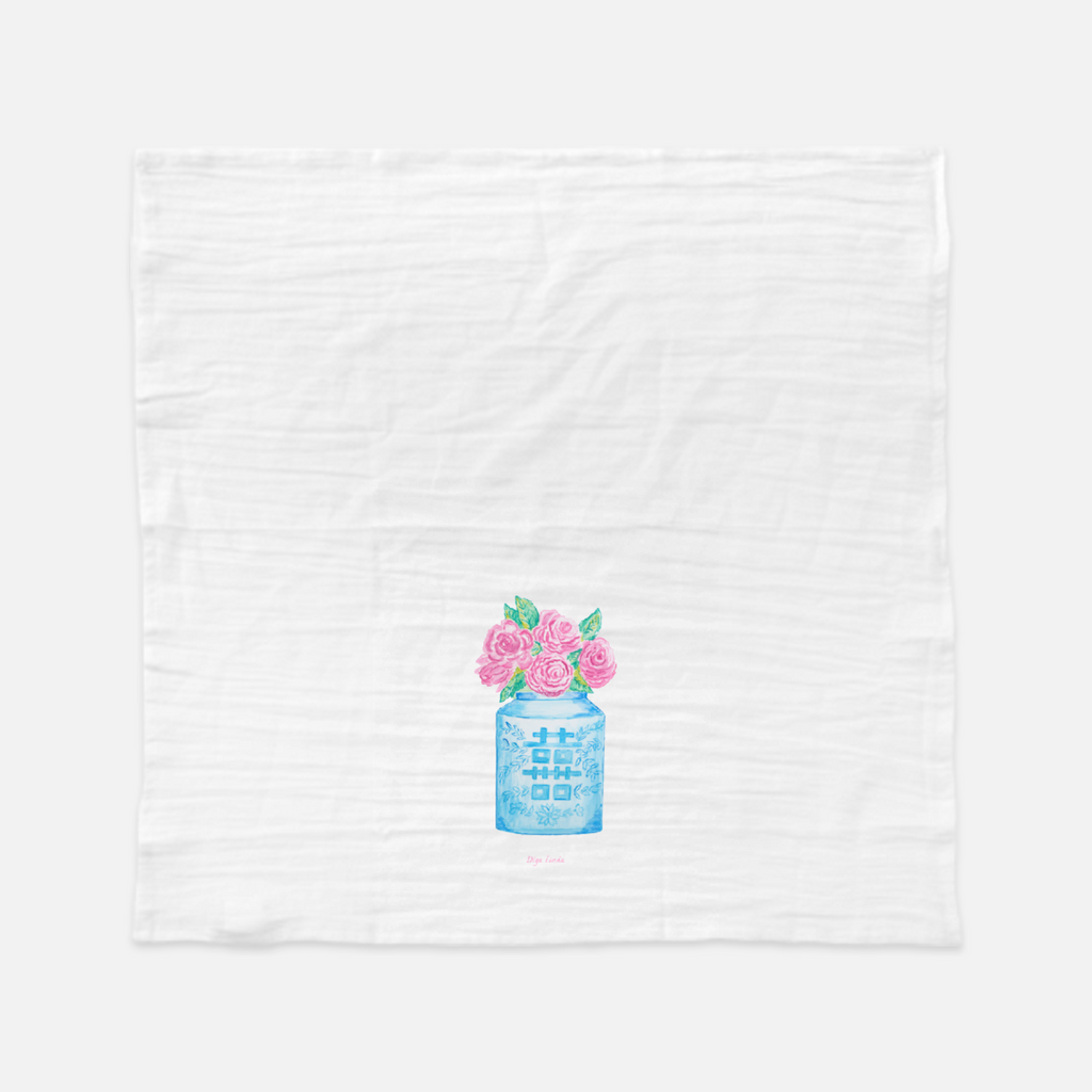 Happy Roses Tea Towel by Diga Linda