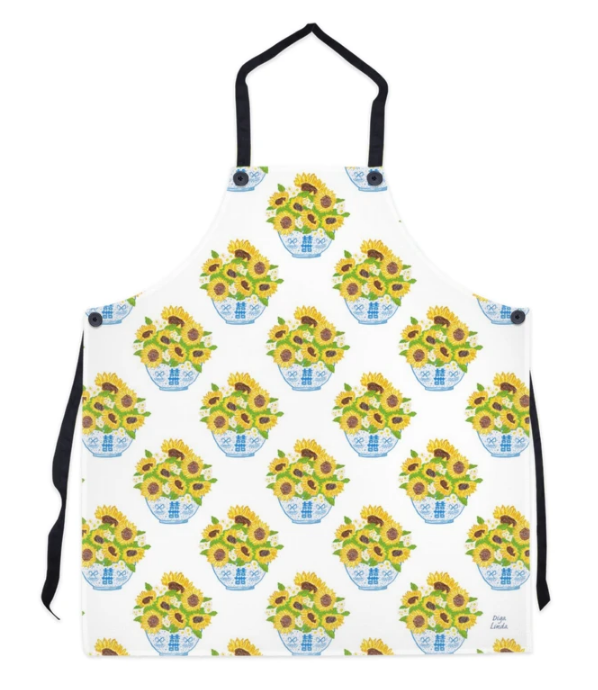 Chinoiserie Sunflower Bouquet Aprons