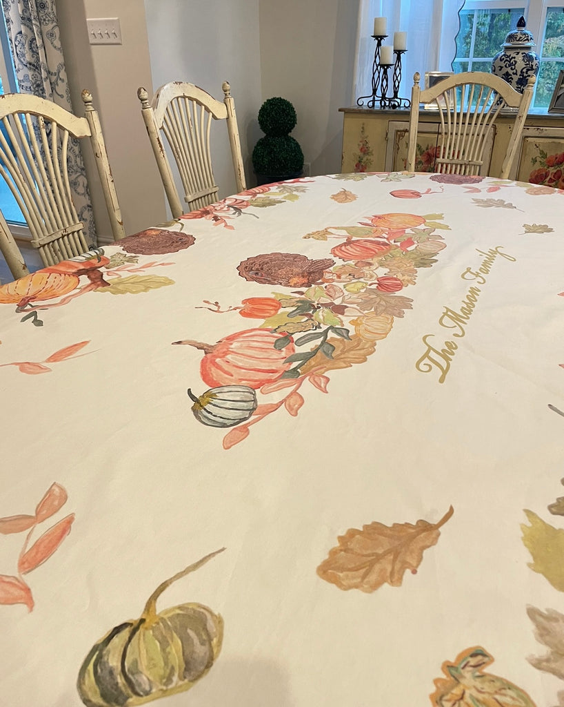 Personalized Give Thanks Tablecloth by Diga LInda