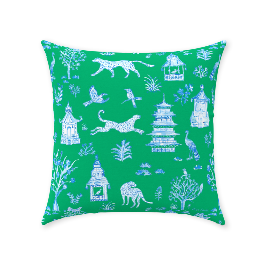 Chinoiserie Chic Jade Throw Pillows