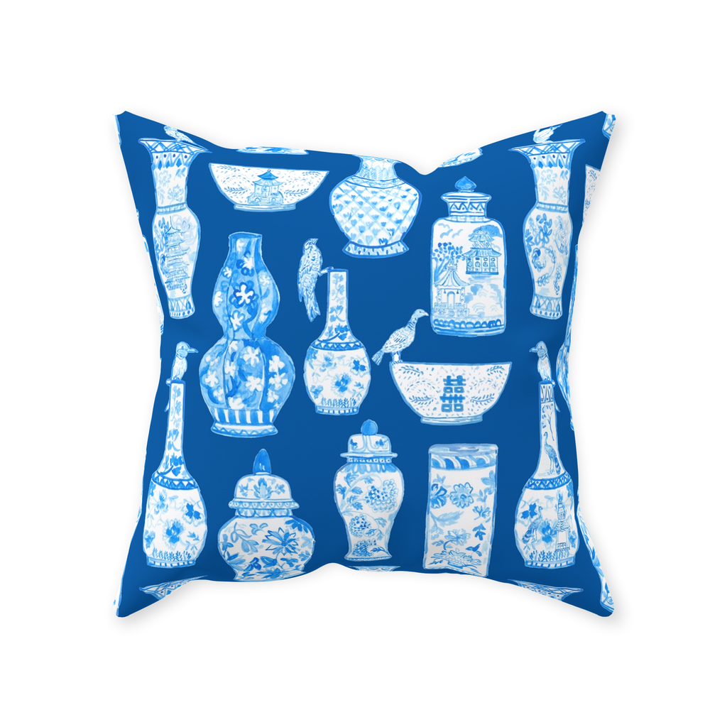 Porcelain Blue Throw Pillows