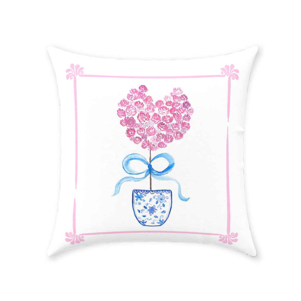 Roses Bow Topiary Indoor Throw Pillows by Diga Linda