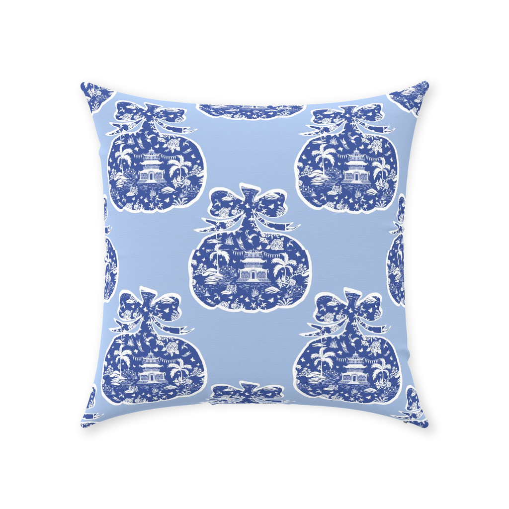 Bow Pagoda Pumpkin Throw Pillows